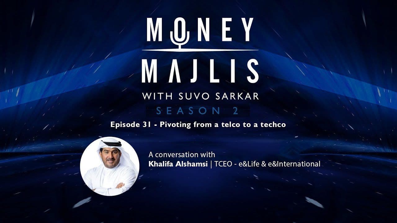Ep 31: From Telco to Techco - Season 2 cover art with a portrait of Khalifa Alshamsi of e& Group