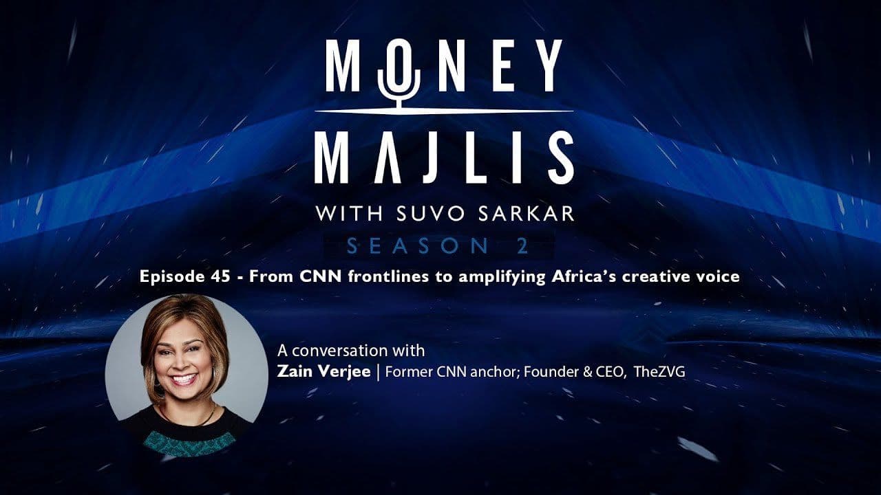 Ep 45: Journalism and Africa’s Creative Voice - Season 2 cover art with a portrait of Zain Verjee