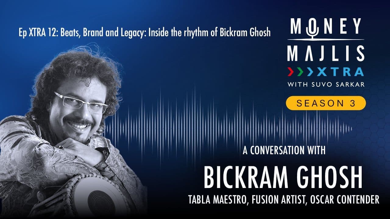 XTRA 12: Beats, Brand and Legacy - Season 3 cover art, a black and white photograph of Bickram Ghosh
