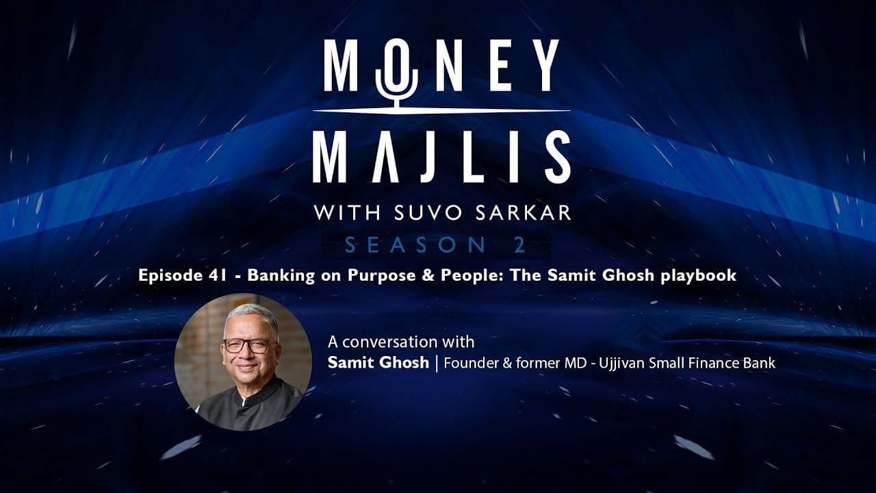 Ep 41: Banking on Purpose and People - Season 2 cover art with a portrait of Samit Ghosh