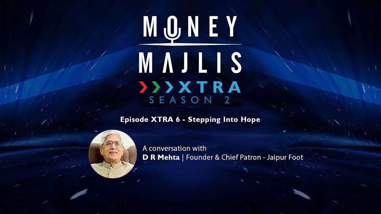 XTRA 6: The Jaipur Foot Story - Season 2 cover art with a portrait of D. R. Mehta