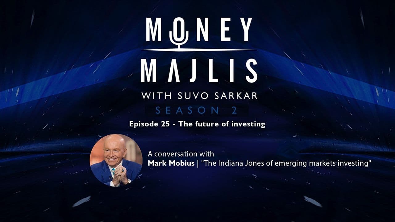 Ep 25: The Future of Investing - Season 2 cover art with a portrait of Mark Mobius