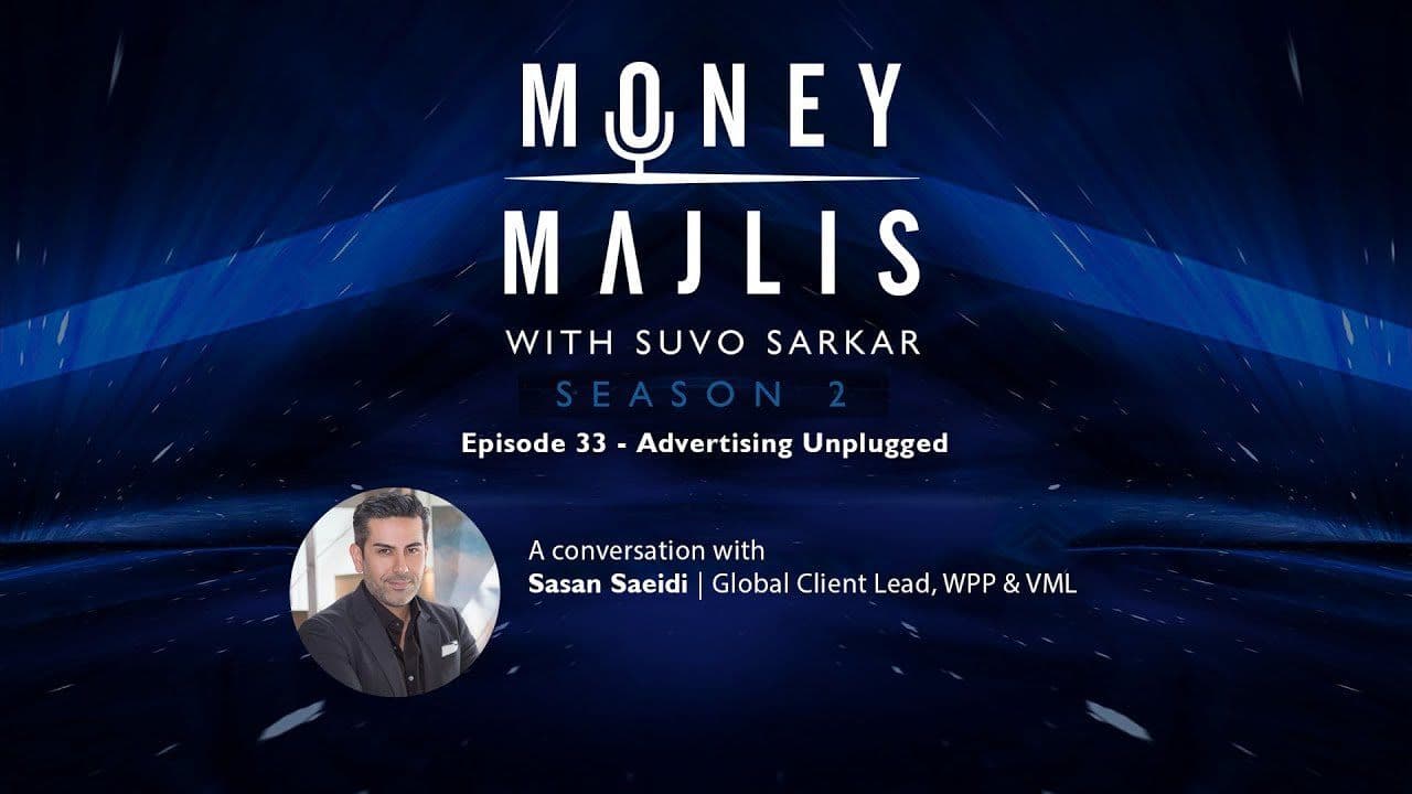 Ep 33: Advertising Unplugged - Season 2 cover art with a portrait of Sasan Saeidi of WPP